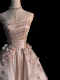 Generous Pink Strapless A-line Tulle Evening Dress Glam Dress Y6761
