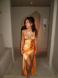 Simple Spaghetti Straps Orange A Line Satin prom Dress Side Slit Party Evening Dress Y8547