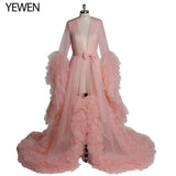Long Sleeves Ruffles Maternity Dress for Photo Shoot or Baby Shower Maternity Gown Shooting Dress Sunnderly