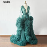 Long Sleeves Ruffles Maternity Dress for Photo Shoot or Baby Shower Maternity Gown Shooting Dress Sunnderly