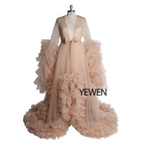 Long Sleeves Ruffles Maternity Dress for Photo Shoot or Baby Shower Maternity Gown Shooting Dress Sunnderly