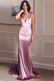 Spaghetti Straps Lavender Long Prom Dresses Mermaid Evening Gowns