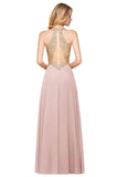 MisShow Women's Gold Appliques Evening Formal Dress Chiffon Lace Prom Long Ball Gown