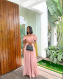 Elegant Pink A-line Long Prom Dress Pink Evening Dress Y4874