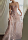 Sexy Pink A-line Prom Dress Pink Evening Gown Y6541
