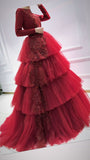 Unique long sleeves prom dress evening dress S7351