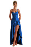 Satin Ruffles Prom Dresses for Teens Hi-Low Aline Cocktail Dresses for Women QA204