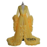 Sexy Maternity Photography Dresses Organza Ruffle Pregnancy Photo Shoot Dress Long Women Maxi Maternity Gown vestidos Sunnderly