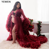 Sexy Maternity Photography Dresses Organza Ruffle Pregnancy Photo Shoot Dress Long Women Maxi Maternity Gown vestidos Sunnderly
