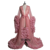 Sexy Maternity Photography Dresses Organza Ruffle Pregnancy Photo Shoot Dress Long Women Maxi Maternity Gown vestidos Sunnderly