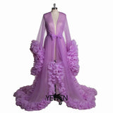 Sexy Maternity Photography Dresses Organza Ruffle Pregnancy Photo Shoot Dress Long Women Maxi Maternity Gown vestidos Sunnderly