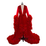 Sexy Maternity Photography Dresses Organza Ruffle Pregnancy Photo Shoot Dress Long Women Maxi Maternity Gown vestidos Sunnderly