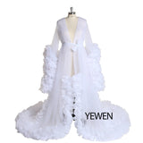Sexy Maternity Photography Dresses Organza Ruffle Pregnancy Photo Shoot Dress Long Women Maxi Maternity Gown vestidos Sunnderly