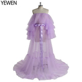 Sexy Pink Long Maternity Photography Props Dresses Tulle Perspective Pregnancy Mesh Maxi Gown For Pregnant Women Photo Shooting
