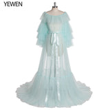 Sexy Pink Long Maternity Photography Props Dresses Tulle Perspective Pregnancy Mesh Maxi Gown For Pregnant Women Photo Shooting