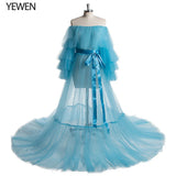 Sexy Pink Long Maternity Photography Props Dresses Tulle Perspective Pregnancy Mesh Maxi Gown For Pregnant Women Photo Shooting