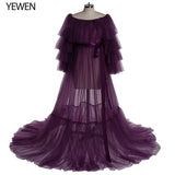 Sexy Pink Long Maternity Photography Props Dresses Tulle Perspective Pregnancy Mesh Maxi Gown For Pregnant Women Photo Shooting
