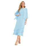 Sunnderly Chiffon Spring Mother of The Bride Dresses A-Line Plus Size for Women Formal Prom Gowns