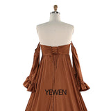 Soft Satin Long Shoulderless Pregnancy Woman Baby Shower Maternity Dresses Photoshoot Gown SY220701