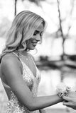Sparkly Silver Sequins Mermaid Backless Long Prom Dresses, Evening Gown