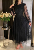 Elegant Black A-line Evening Dress Black Formal Dress Y5730