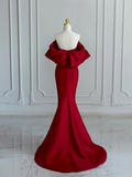 Charming Mermaid Satin Prom Dress Vintage Evening Dress Y4371