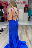 Mermaid Yellow Long Prom Dresses Backless Yellow Prom Dresses Formal Evening Dresses Y1562