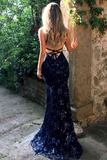 Elegant Trumpet/Mermaid V-neck Sleeveless Evening Dress Y6463