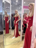 Elegant Sheath Evening Dress With Split Winter Dance Dress Y6389