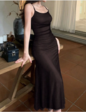 Vintage Satin Tulle Spaghetti Straps Prom Dress Evening Dress Y8471