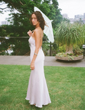 Classy Spaghetti Straps Pink Backless Evening Dress Long Prom Dress Y8293