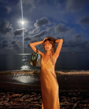 Simple V Neck Satin Long Prom Dress Evening Dress Y8553