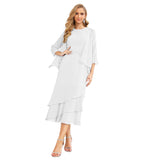 Sunnderly Chiffon Spring Mother of The Bride Dresses A-Line Plus Size for Women Formal Prom Gowns