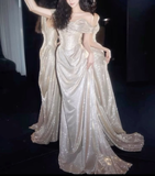 Shiny Off The Shoulder Mermaid Prom Dress Long Evening Dress Y8185