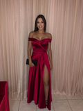 Classic Off The Shoulder A-line Evening Dress Y5772