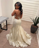 Charming Mermaid Lace-up Back Evening Dress Glam Dress Y6468