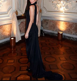 Elegant Satin Long Evening Dress Formal Prom Dress Y8231
