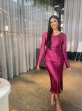 Modest Long Dress for Wedding Guest Fashion Evening Dress Y4519