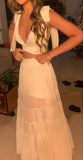 Charming Two Piece White Evening Dress White Wedding Guest Dress Y1326