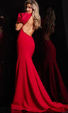 V-Neck Beaded Trim Prom Gown