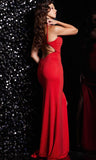 Stone Embellished Slit Long Dress