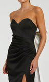Strapless Ruched Detail Prom Gown