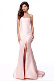 Strapless Taffeta Long Mermaid Dress With Train