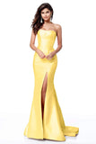 Strapless Taffeta Long Mermaid Dress With Train