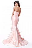 Strapless Taffeta Long Mermaid Dress With Train