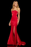 Strapless Mermaid Lace Up Simple Prom Dress