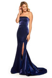 Strapless Mermaid Lace Up Simple Prom Dress
