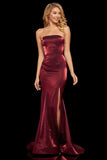 Strapless Mermaid Lace Up Simple Prom Dress