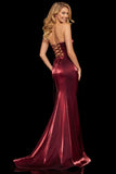 Strapless Mermaid Lace Up Simple Prom Dress
