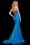 Strapless Mermaid Lace Up Simple Prom Dress
